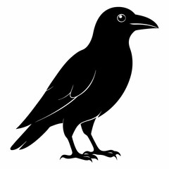 Minimalist Crow Silhouette Vector