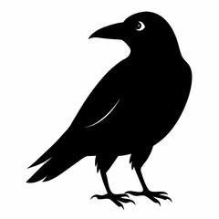 Minimalist Crow Silhouette Vector