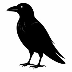 Minimalist Crow Silhouette Vector