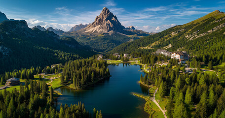 Panorama mountain autumn landscape	