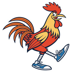  rooster mascot character high quality vector