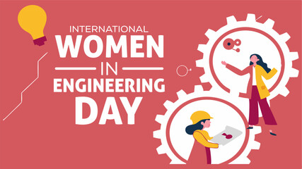 International Women in Engineering Day Banner poster Design Vector Template