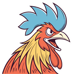  rooster mascot character high quality vector