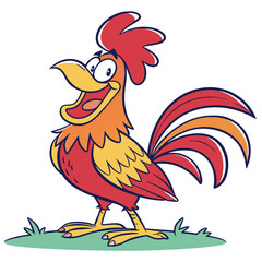  rooster mascot character high quality vector