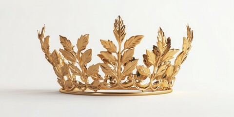 Gold Leaf Crown On White Backgrounds