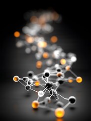 A connected network of spheres.