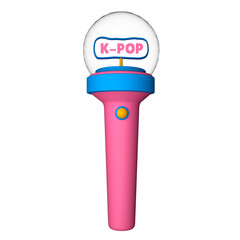 Lightstick with the inscription K-pop. 3D rendering