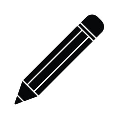 Pencil Drawing Stencil Icon Silhouette Vector Illustration