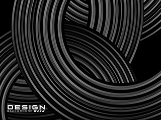 Obraz premium Abstract shining circle lines on black background. Geometric line art design. Modern shiny black lines. Futuristic technology concept. Suitable for posters, covers, banners, brochures, websites, etc