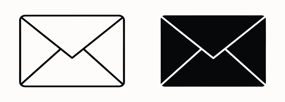 SMS icon. Dialog, chat, new message. New gmail, simple email icon on white background.