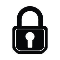 Lock Padlock Stencil Icon Silhouette Vector Illustration