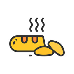 Baguette icon vector image. Suitable for mobile apps, web apps and print media.