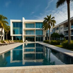 Fototapeta premium swimming pool in hotel resort