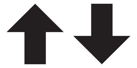 Green Up and Red Down Arrow Icons with Rounded Edges. Up and down arrow vector design. symbol of up and down arrow icons.