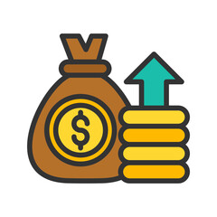 Budget icon vector image. Suitable for mobile apps, web apps and print media.