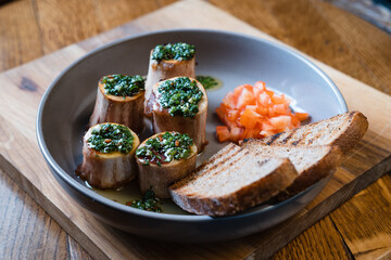 Savory Bone Marrow with Fresh Herbs