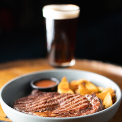 Savory Grilled Steak and Fries Plate