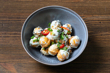 Creamy Sesame Dressed Vegetable Dumplings