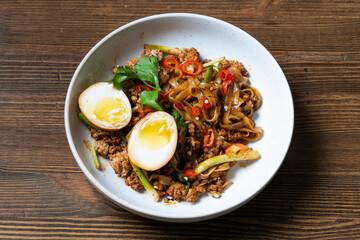 Savory Noodles with Spiced Meat and Egg