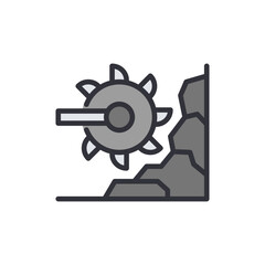 Obraz premium Coal mining colored icons, minimalist vector illustration ,simple transparent graphic element .Isolated on white background