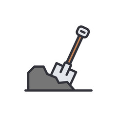 Coal mining colored icons, minimalist vector illustration ,simple transparent graphic element .Isolated on white background