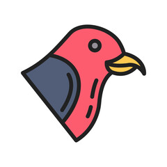 Crossbill icon vector image. Suitable for mobile apps, web apps and print media.
