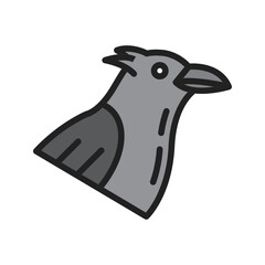 Crow icon vector image. Suitable for mobile apps, web apps and print media.