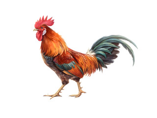 Fototapeta premium The rooster isolated on white background