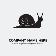 Snail illustration black and white for logo company vector image
