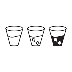 water glass icon, Glass with drink, beverage vector, sign, symbol, logo, illustration, editable stroke, flat design style isolated on white linear