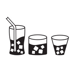 water glass icon, Glass with drink, beverage vector, sign, symbol, logo, illustration, editable stroke, flat design style isolated on white linear