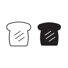 bread slices icon vector, sign, symbol, logo, illustration, editable stroke, flat design style isolated on white linear