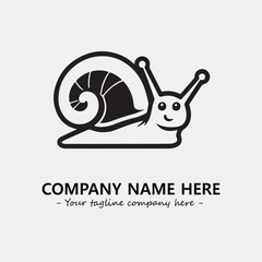 Snail illustration black and white for logo company vector image
