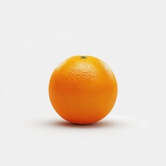 Single orange fruit close up shot on white background