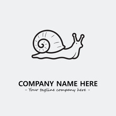 Snail illustration black and white for logo company vector image
