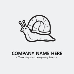 Snail illustration black and white for logo company vector image
