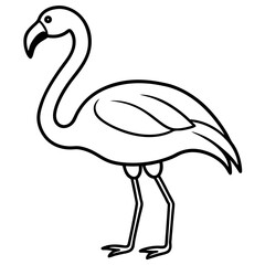 Minimalist Flamingo Line Art Vector