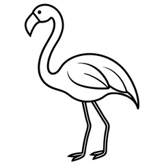 Naklejka premium Minimalist Flamingo Line Art Vector