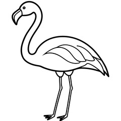 Minimalist Flamingo Line Art Vector