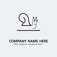 Snail illustration black and white for logo company vector image
