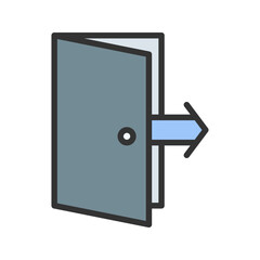 Exit Door icon vector image. Suitable for mobile apps, web apps and print media.