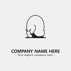 Snail illustration black and white for logo company vector image
