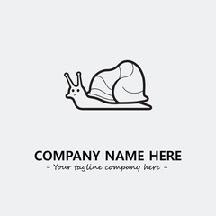 Snail illustration black and white for logo company vector image
