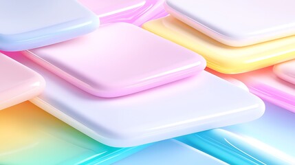 Abstract Pastel Squares with Rounded Corners