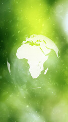 Nature bokeh with earth planet vertical illustration background.