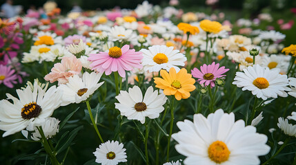 field of echinacea flowers