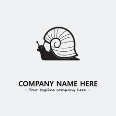 Snail illustration black and white for logo company vector image
