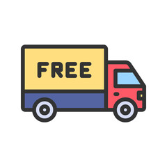 Free Delivery icon vector image. Suitable for mobile apps, web apps and print media.