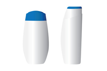 Shampoo plastic bottle or shower gel bottle template design. Vector blank mock up. Cream or lotion bath care.