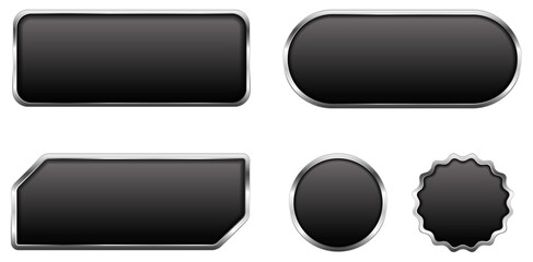 Five black buttons